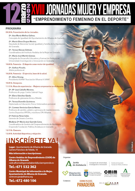 12 de marzo, XVIII Jornadas Mujer y Empresa: «Emprendimiento femenino en el deporte»